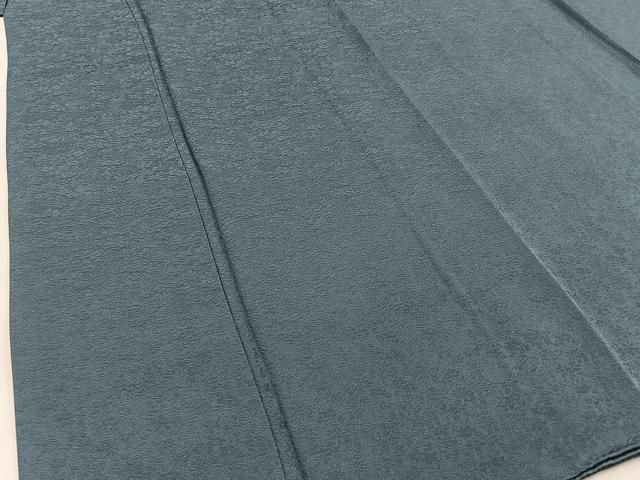  平和屋着物●上質な色無地 草花地紋 藍鼠色 正絹 ♥ hj 色無地 着物