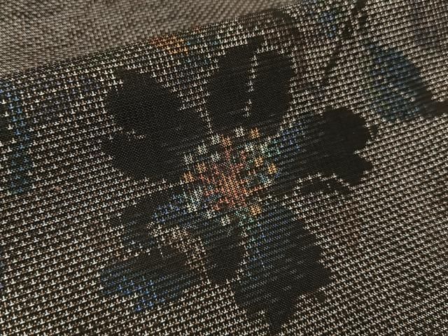 平和屋着物○都喜ヱ門 本場大島紬 純泥染め 9マルキ 花苑の宴 藤絹織物