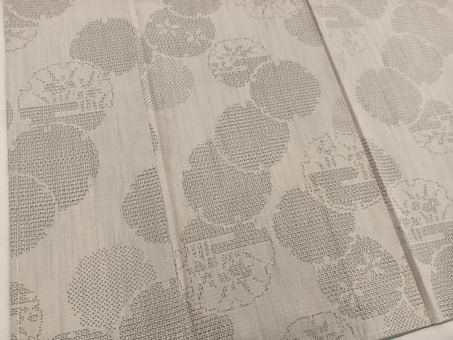 平和屋着物○本場真綿縢結城紬 80亀甲 雪輪花文 証紙付き 正絹 逸品