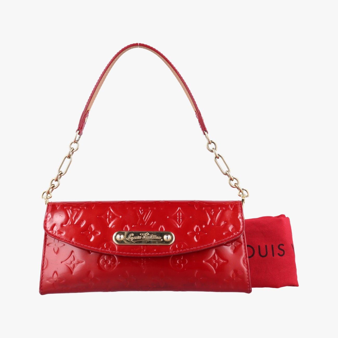 ルイヴィトンLouis Vuittonサンセット クラッチ ポムダムール ヴェルニ M 93543 TH 4058