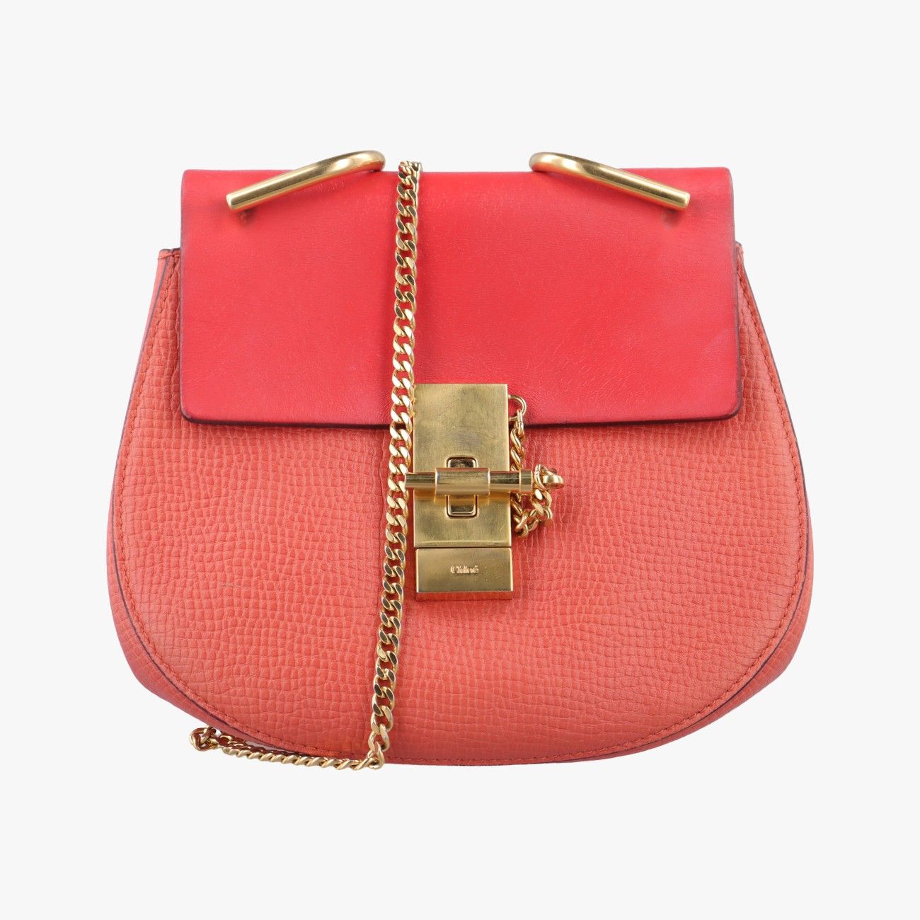 クロエChloeドリュー レッド×オレンジ レザー 01-16-50-65