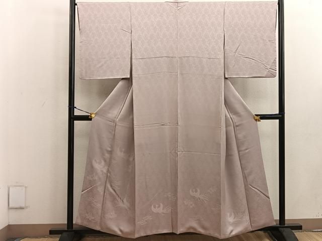 平和屋着物●豪華色留袖 鳳凰花地紋 水柿色 正絹 mz