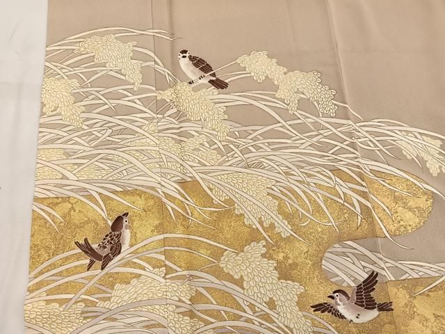  平和屋着物●豪華色留袖 作家物 刺繍 花鳥文 金彩 正絹 mz 黒留袖 着物