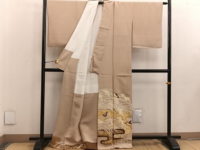 平和屋着物●豪華色留袖 作家物 刺繍 花鳥文 金彩 正絹 mz