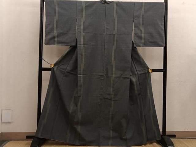 平和屋着物●上質な紬 100亀甲 亀甲間道 正絹 mz