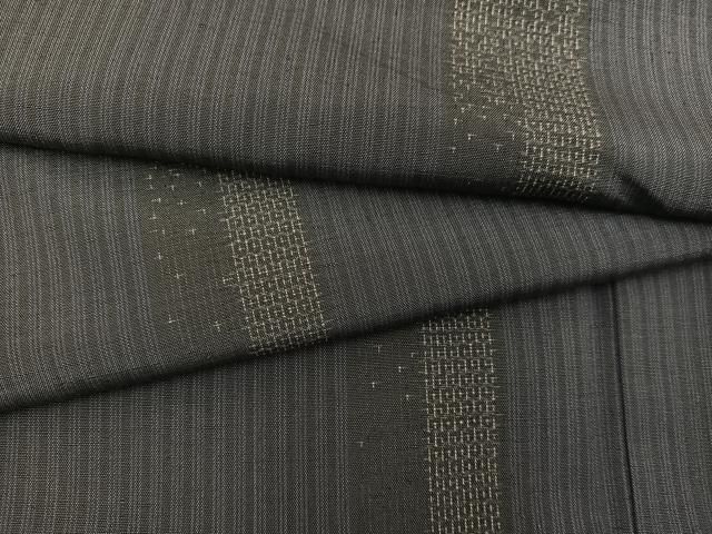 平和屋着物●上質な紬 100亀甲 亀甲間道 正絹 mz