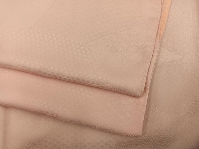 平和屋着物●上質な色無地 亀甲地紋 宍色 正絹 mz