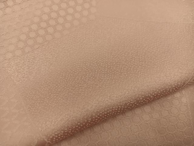  平和屋着物●上質な色無地 亀甲地紋 宍色 正絹 mz 色無地 着物