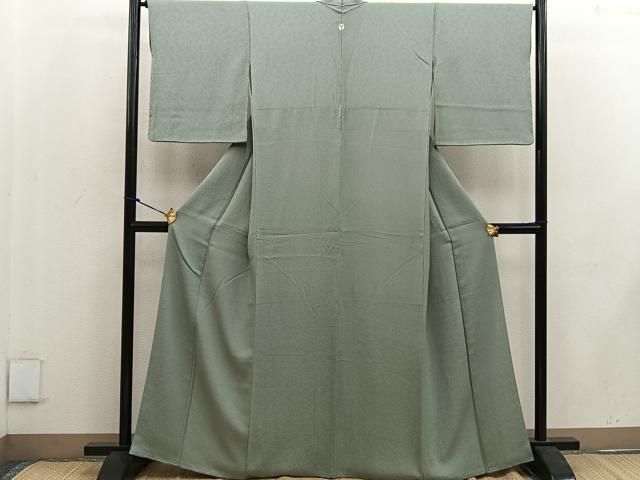 平和屋着物●上質な色無地 麹塵色 正絹 mz