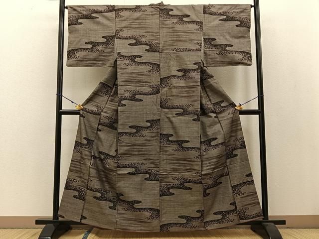 平和屋着物○本場大島紬 9マルキ エ霞文様 正絹 逸品 BAAW0989hj