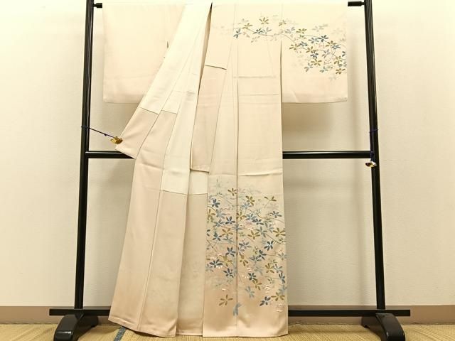 平和屋着物●訪問着 友禅 作家物 枝花文 暈し染め 正絹 hj