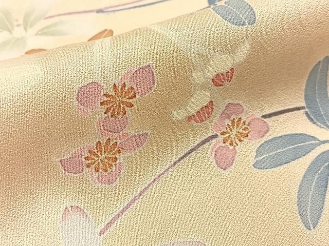  平和屋着物●訪問着 友禅 作家物 枝花文 暈し染め 正絹 hj 訪問着 付け下げ 着物