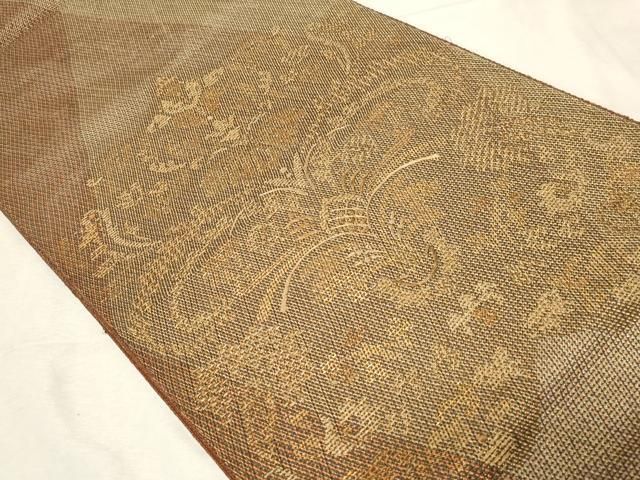 平和屋着物○ひなや工房 くむ・あむ・おる 伊豆蔵明彦 太鼓柄袋帯 刺繍