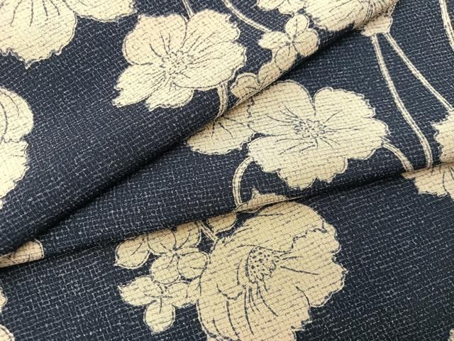 平和屋着物▽上質な小紋 単衣 草花文 正絹 mz