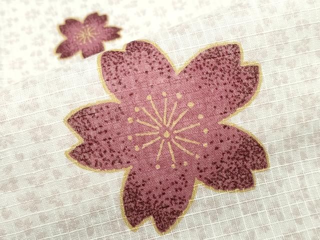 平和屋着物∴夏物 浴衣 綿紅梅 舞桜 伊勢丹扱い 綿 逸品 CABB6557ng