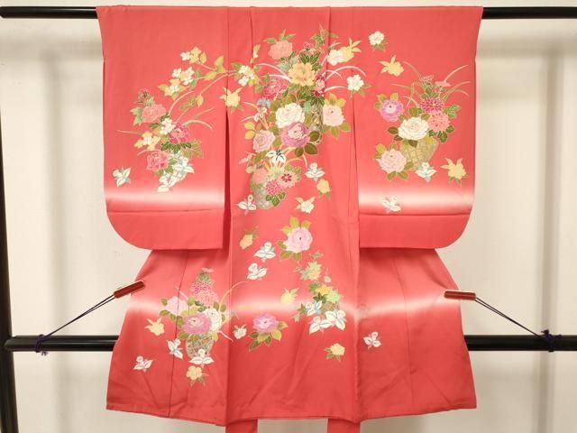 平和屋着物 七五三 女の子 ３歳 祝着 三つ身 花籠文 暈し染め 金銀彩 ma