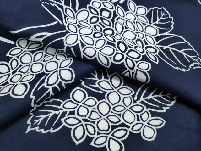 平和屋着物∴夏物 浴衣 紫陽花 綿 ng