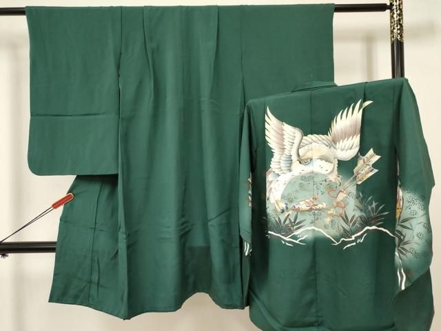平和屋着物 七五三 男の子 祝着 羽織セット 鷹 鷲 打ち出の小槌 絵巻矢羽文 暈し染め 金彩 ma