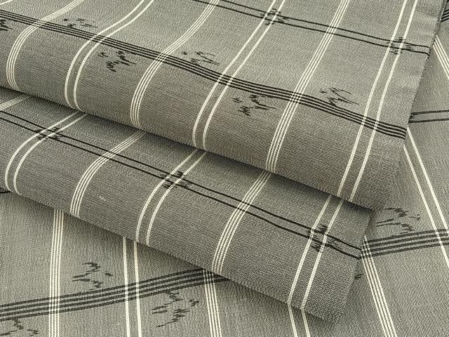 平和屋着物＊夏物 本場琉球絣 夏琉球 格子柄 正絹 hj