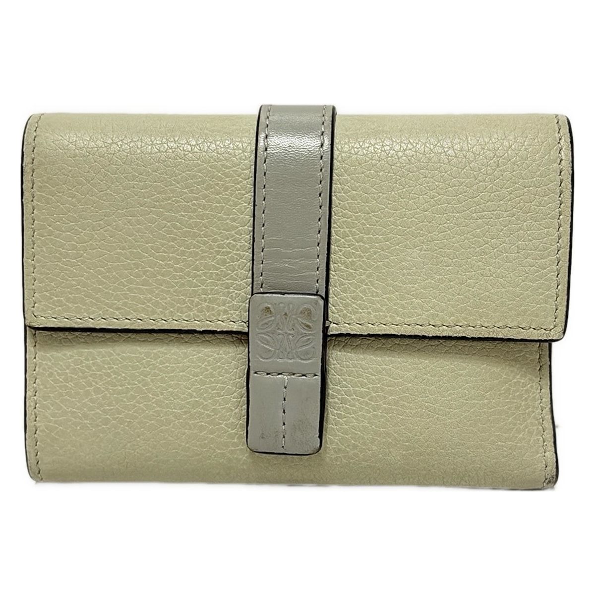 LOEWE ロエベ 3つ折り財布 - ライトグレー×グレー レザー