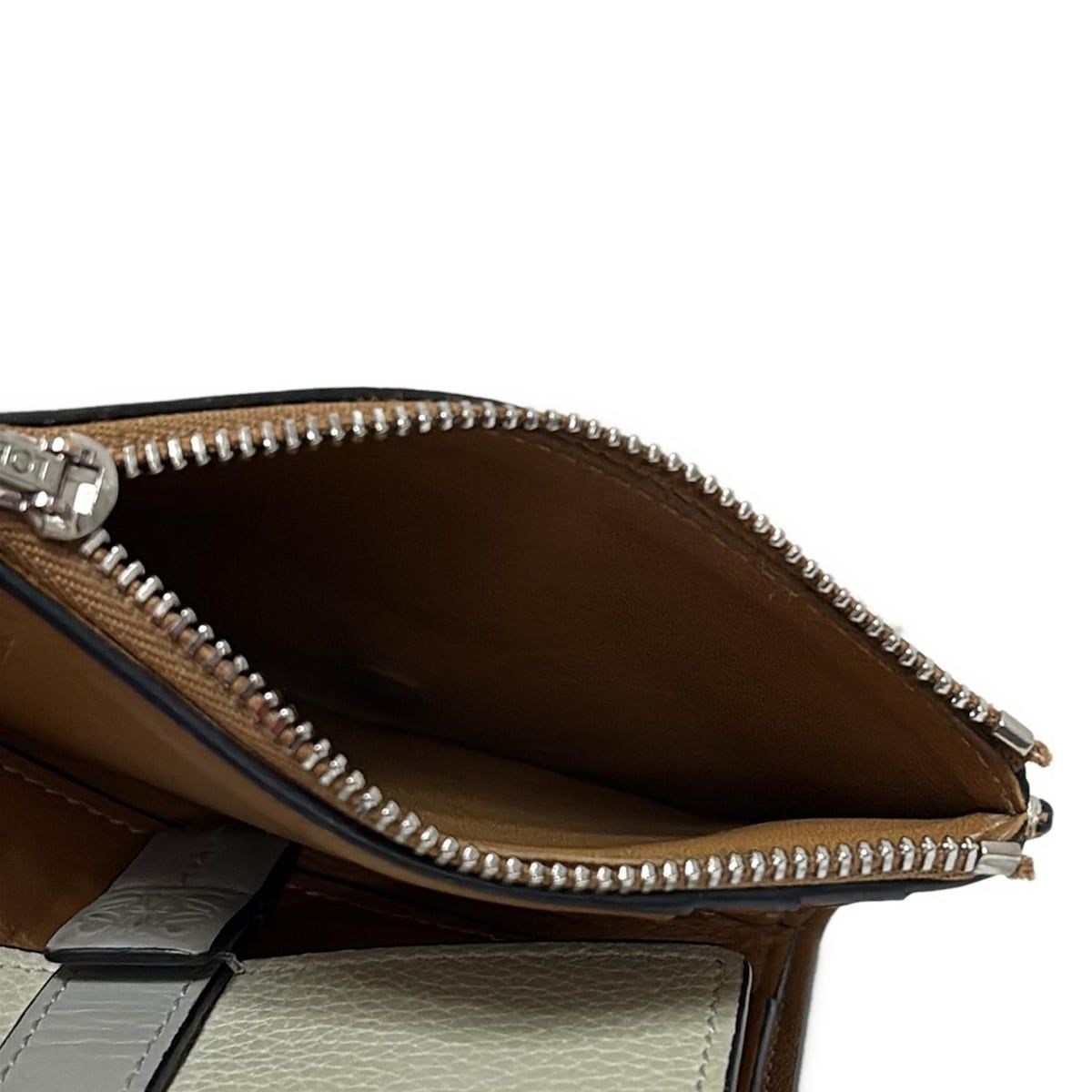  LOEWE ロエベ 3つ折り財布 - ライトグレー×グレー レザー 三つ折り財布 折り財布