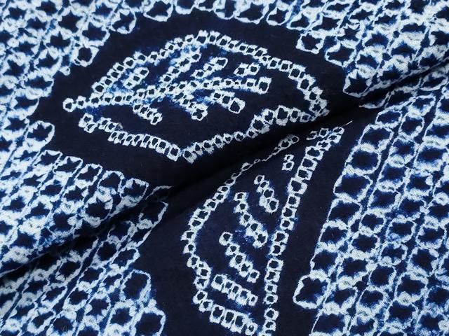  平和屋着物∴夏物 浴衣 有松鳴海絞り 舞葉文 綿 ng 浴衣単品 浴衣