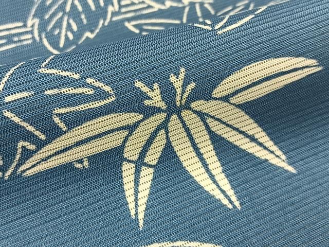 平和屋着物＊夏物 小紋 絽 藍 型染め 御所解文 正絹 逸品 BAAW5089hj