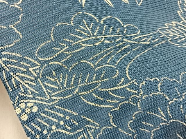  平和屋着物＊夏物 小紋 絽 藍 型染め 御所解文 正絹 hj 小紋 着物