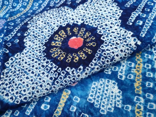 有松鳴海絞り 竹縞舞花文