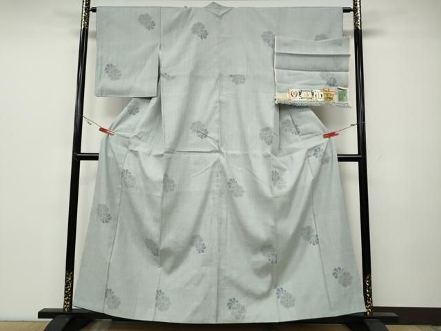 平和屋着物○本場結城紬 重要無形文化財 100亀甲 捻梅 飛び亀甲柄 井上