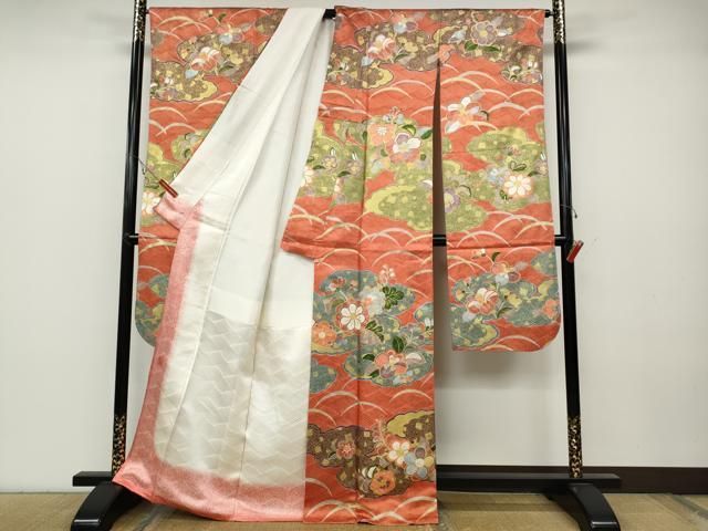 平和屋着物●豪華振袖 雲重ね舞花文 金彩 正絹 ut