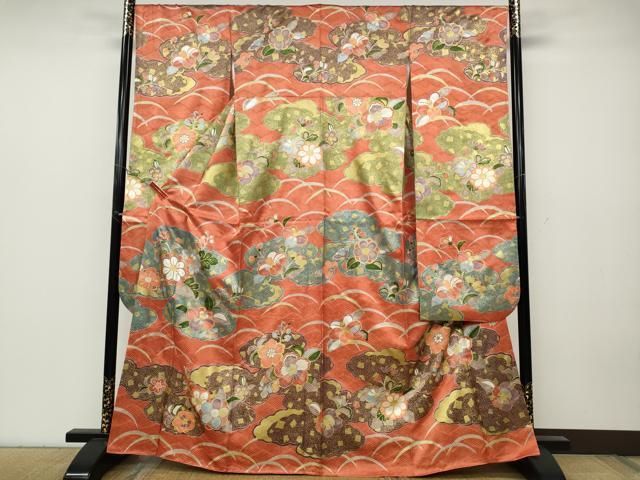 平和屋着物●豪華振袖 雲重ね舞花文 金彩 正絹 ut