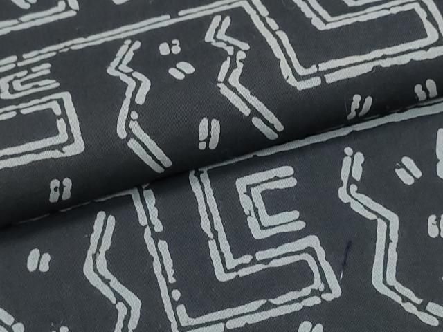 横段吉祥文 黒地