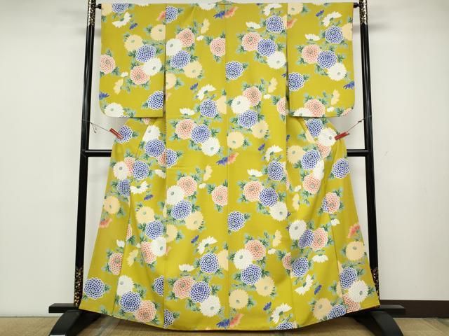 平和屋着物●小紋 菊 洗える着物 ut