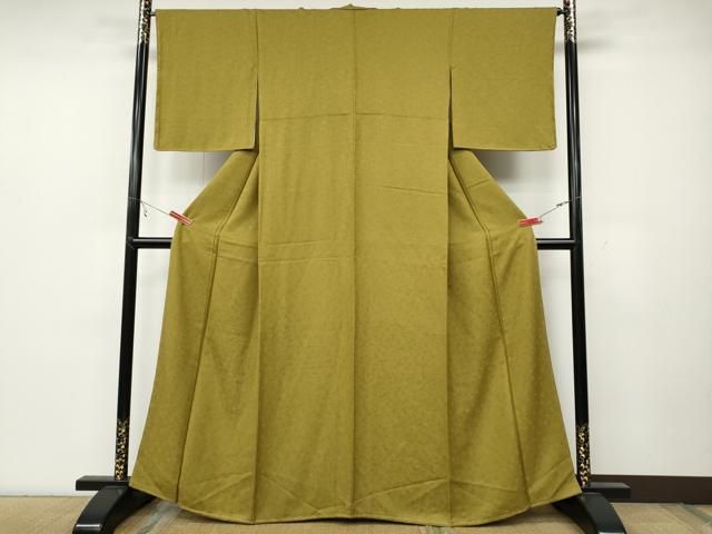 平和屋着物●上質な色無地 舞花地紋 梅幸茶色 正絹 ♥ ut