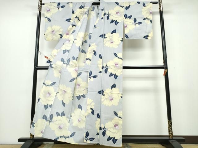  平和屋着物∴夏物 浴衣 ラメ 牡丹 綿 ng 浴衣単品 浴衣