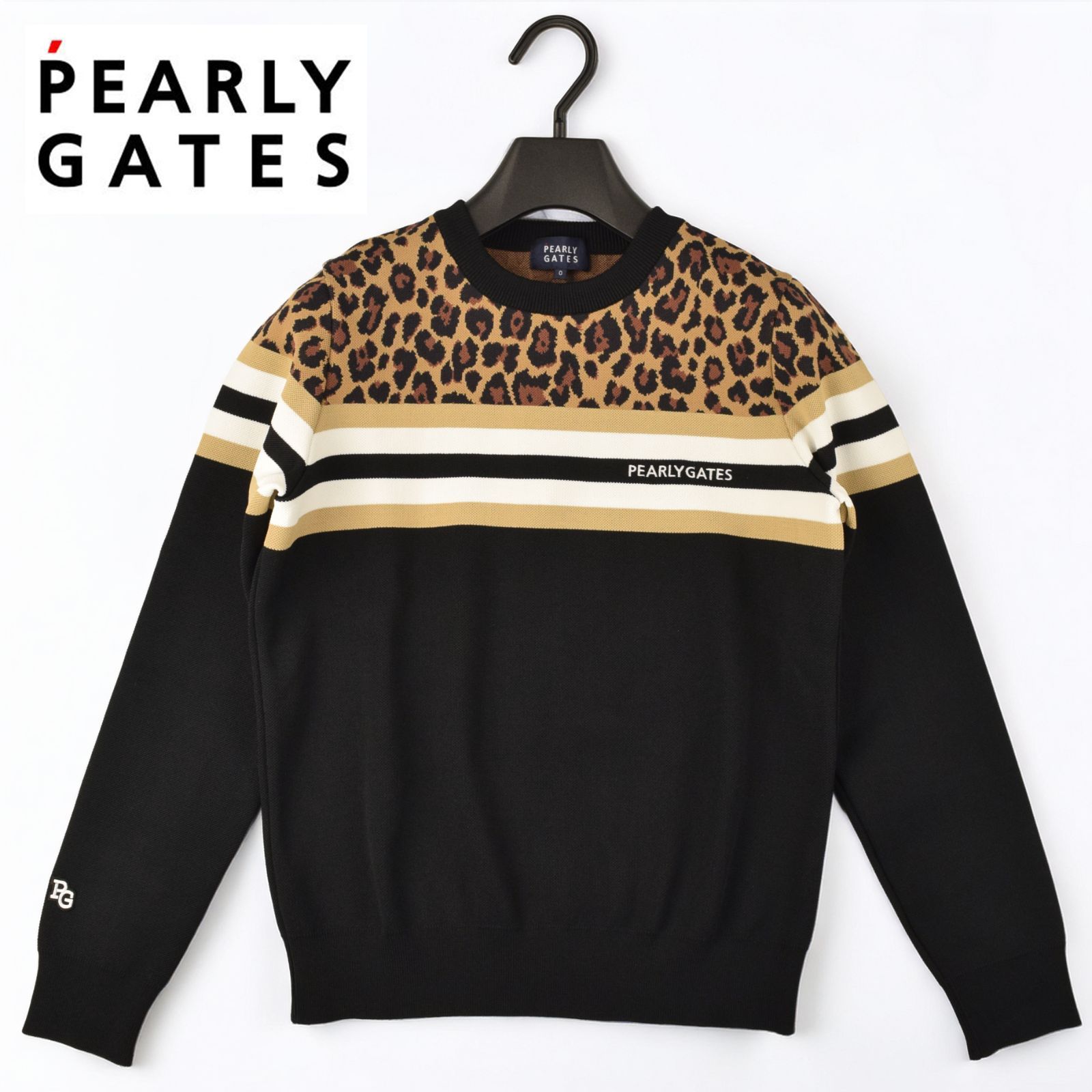 サイズ：1・M・新品】パーリーゲイツ 日本製 レオパード柄 クルー