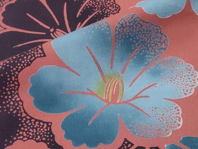  平和屋着物∴夏物 浴衣 舞花間道 綿 ng 浴衣単品 浴衣