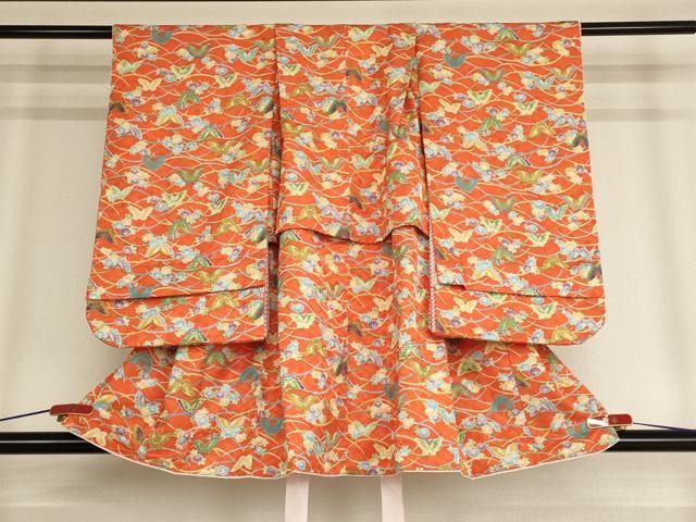 平和屋着物 七五三 女の子 ３歳 祝着 三つ身 花蝶文 金彩 ja