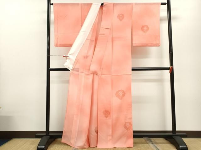 平和屋着物＊夏物 訪問着 絽 総刺繍 菱花文 暈し染め 正絹 ze