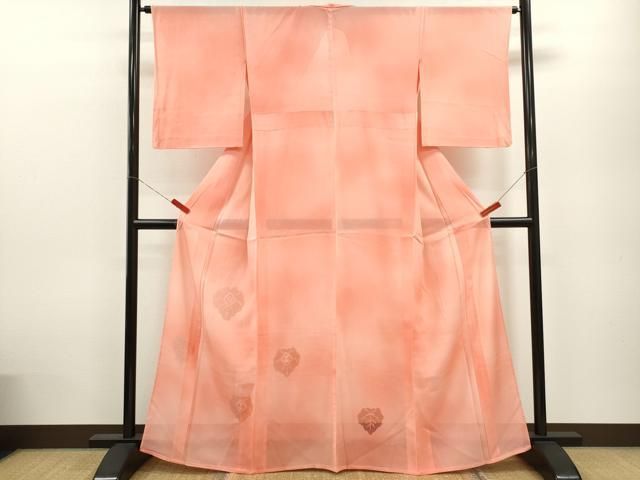 平和屋着物＊夏物 訪問着 絽 総刺繍 菱花文 暈し染め 正絹 ze