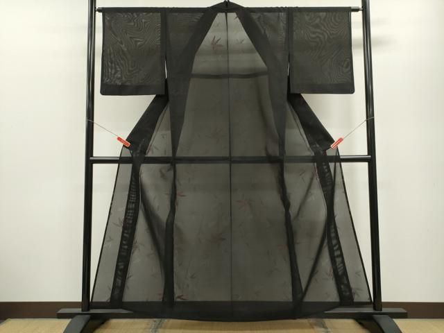 平和屋着物＊夏物 小紋 絽 笹文 正絹 ze