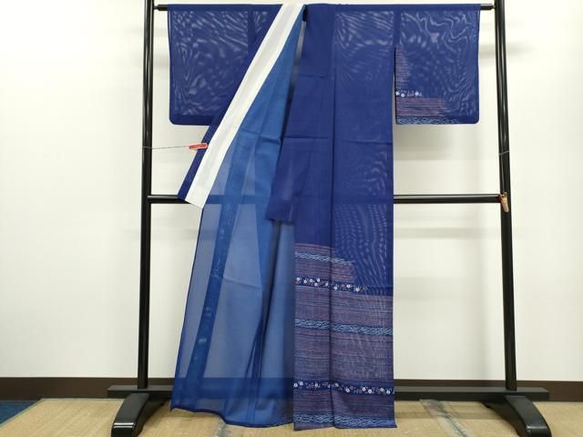 平和屋着物＊夏物 訪問着 絽 霞横段草花文 洗える着物 ze