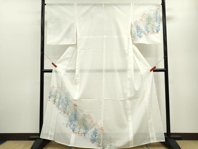 平和屋着物＊夏物 訪問着 絽 樹林文 洗える着物 ze