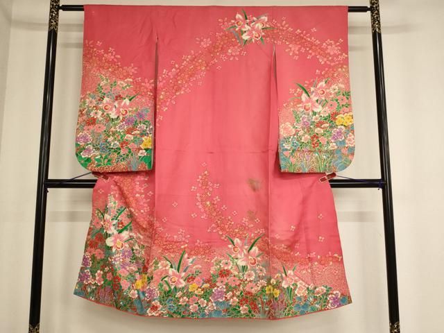 平和屋着物 七五三 女の子 ７歳 祝着 草花文 金銀彩 ja