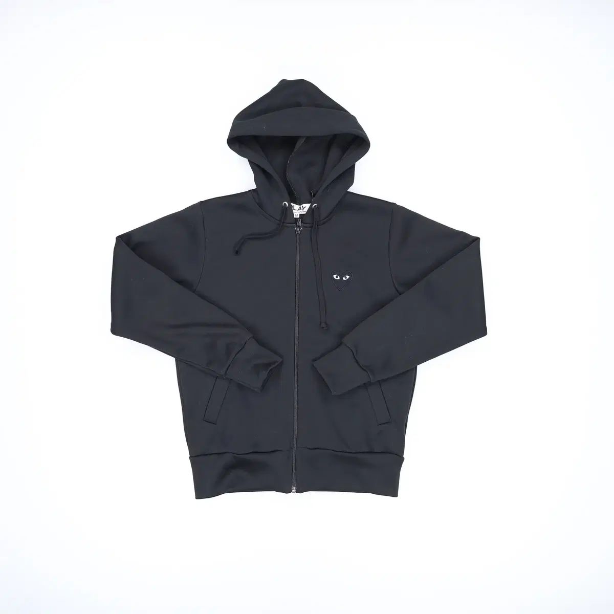 M コム デ ギャルソン レディース BIG ブラック ハート プリント フード ジップアップ 0107 H 1