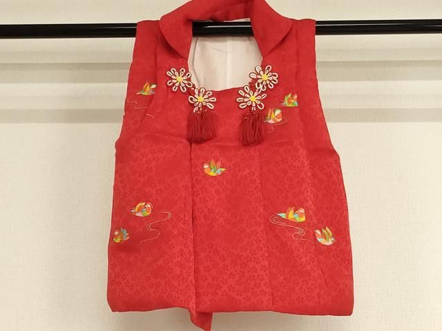 平和屋着物 七五三 女の子 ３歳 被布 総刺繍 鴛鴦文 金糸 ja