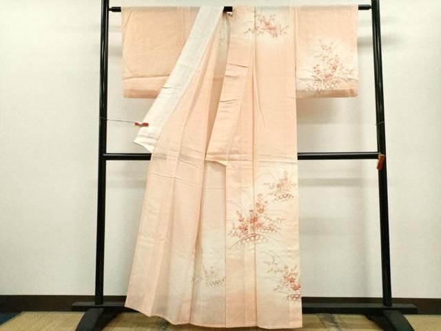 平和屋着物＊夏物 訪問着 絽 籬草花文 暈し染め 正絹 逸品 CABB9748ze