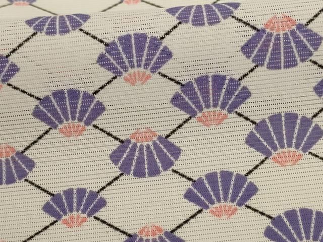 平和屋着物＊夏物 小紋 絽 扇子文 洗える着物 AABF1584jd - メルカリ