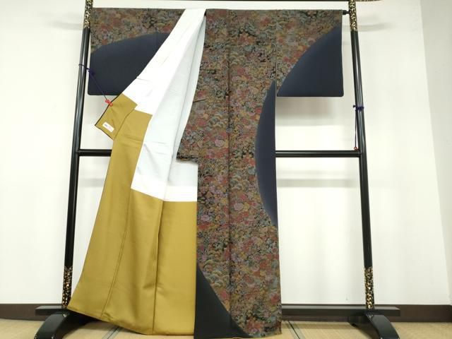 平和屋着物●訪問着 草花文 やまと誂製 正絹 ud